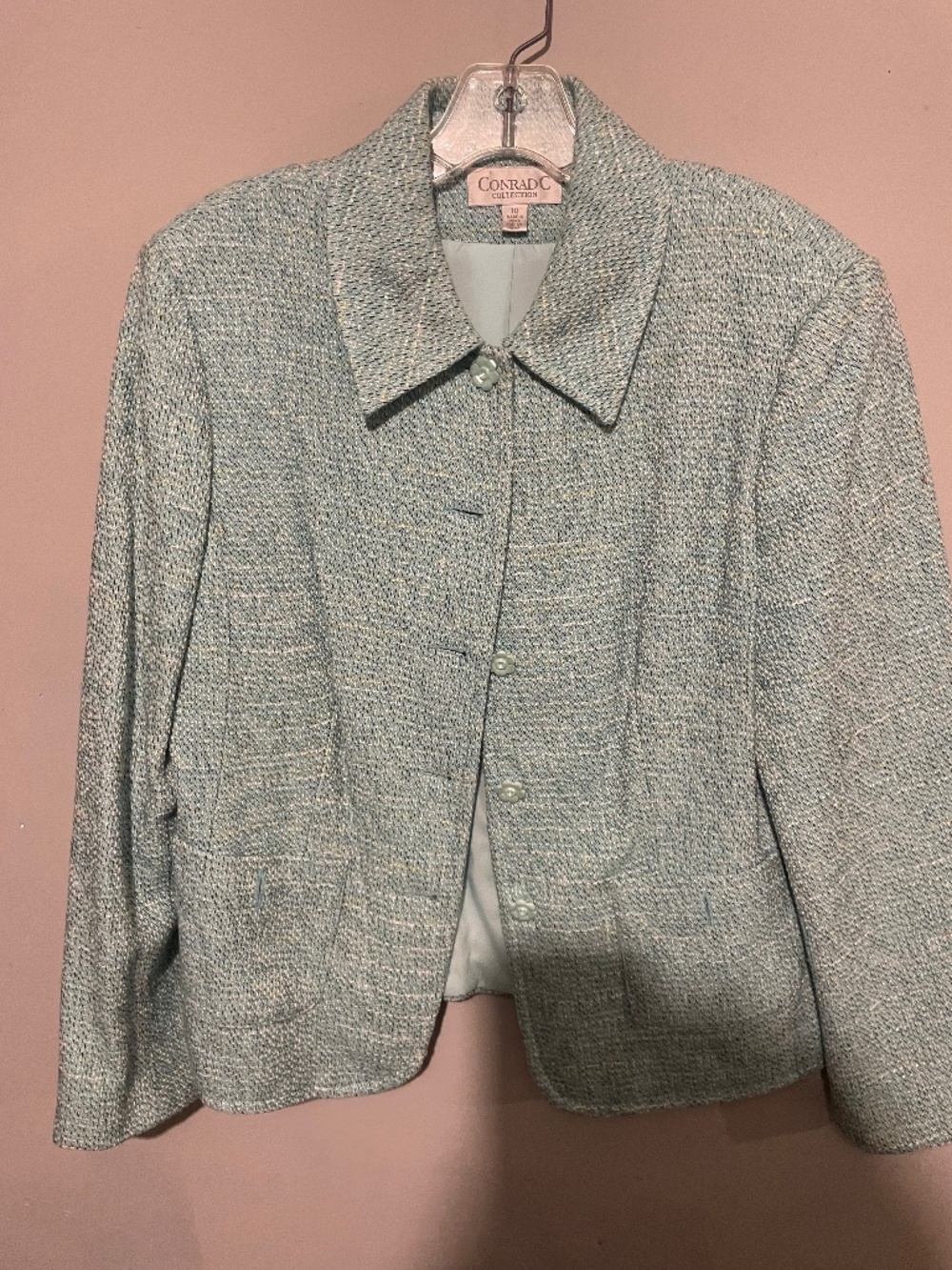 Conrad C women’s size 10 light blue button up jacket